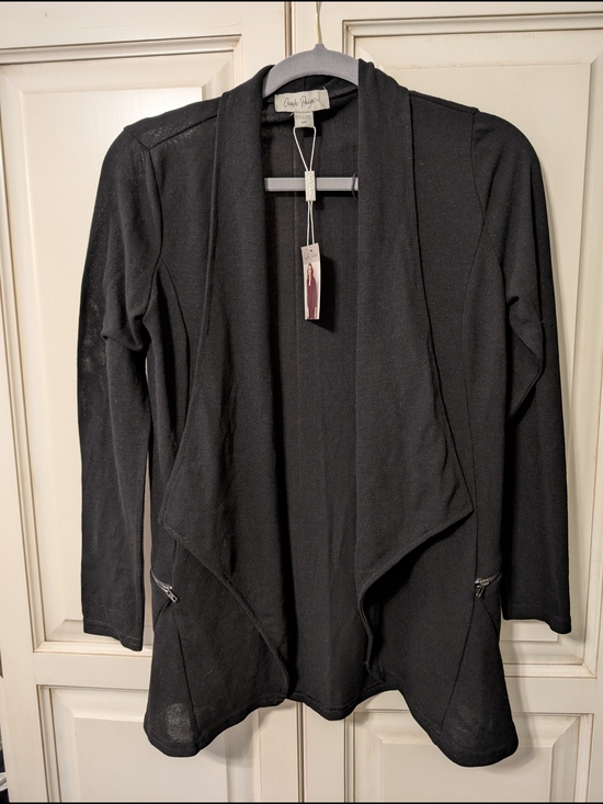 Charlie Paige Sweaters - Charlie Paige Black Open-Front Knit Cardigan NWT